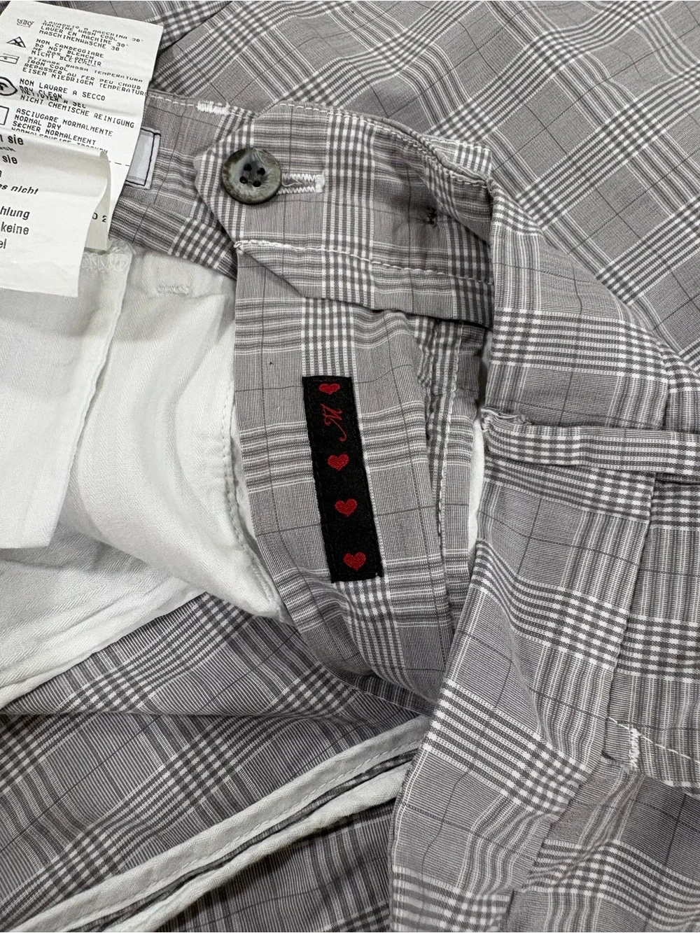 Mason's Italy Gray Plaid Torino Chino Pants Men's Size 48 EU / 32 US